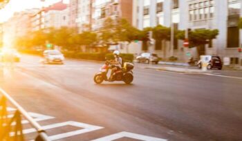 Person on motorcycle