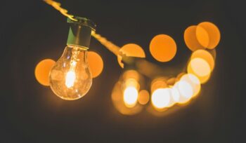 Lit light bulb