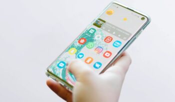 Hand holding smart phone