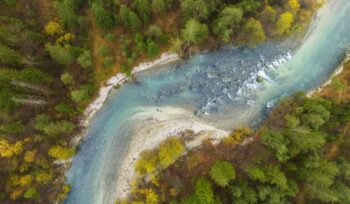 Aerial view of river