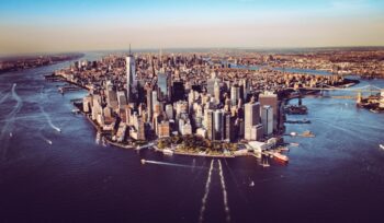 Aerial view of South Manhattan